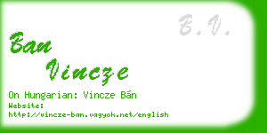 ban vincze business card