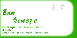 ban vincze business card